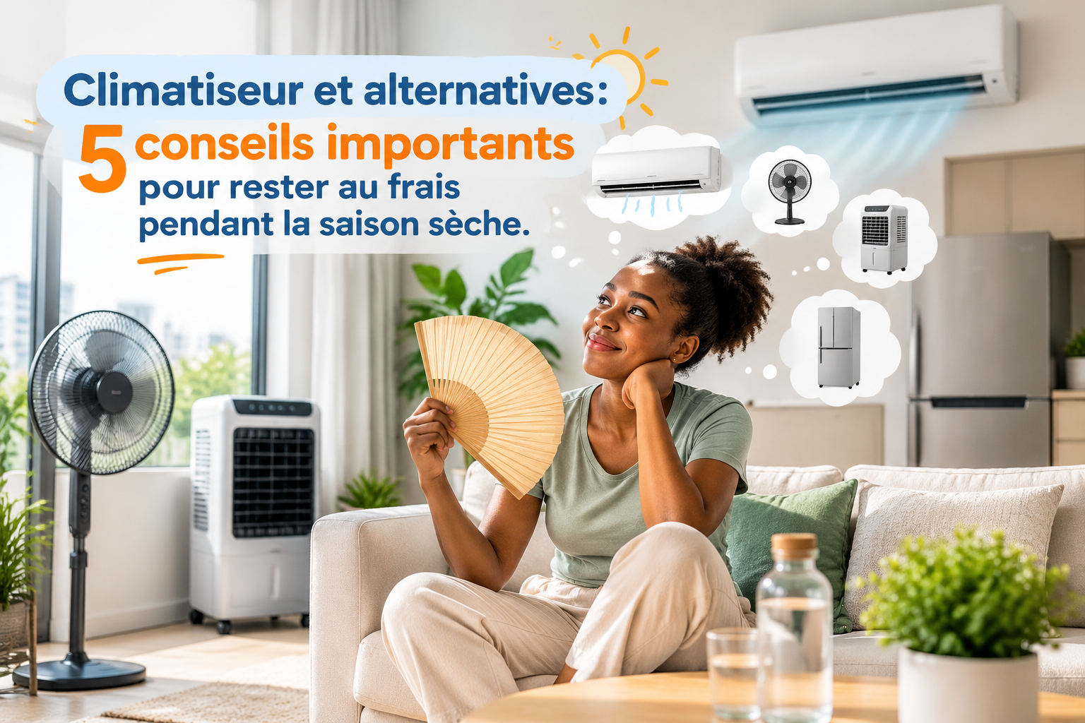 Découvrez 5 conseils pour rester au frais pendant la saison sèche au Cameroun : climatiseur, ventilateur, refroidisseur d’air et bonnes habitudes pour préserver votre confort.
